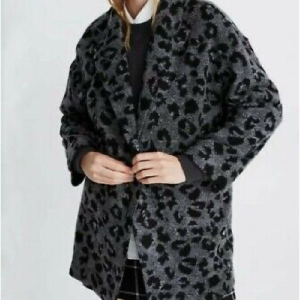 Madewell Texture & Thread Blazer Coat in Jungle Cat